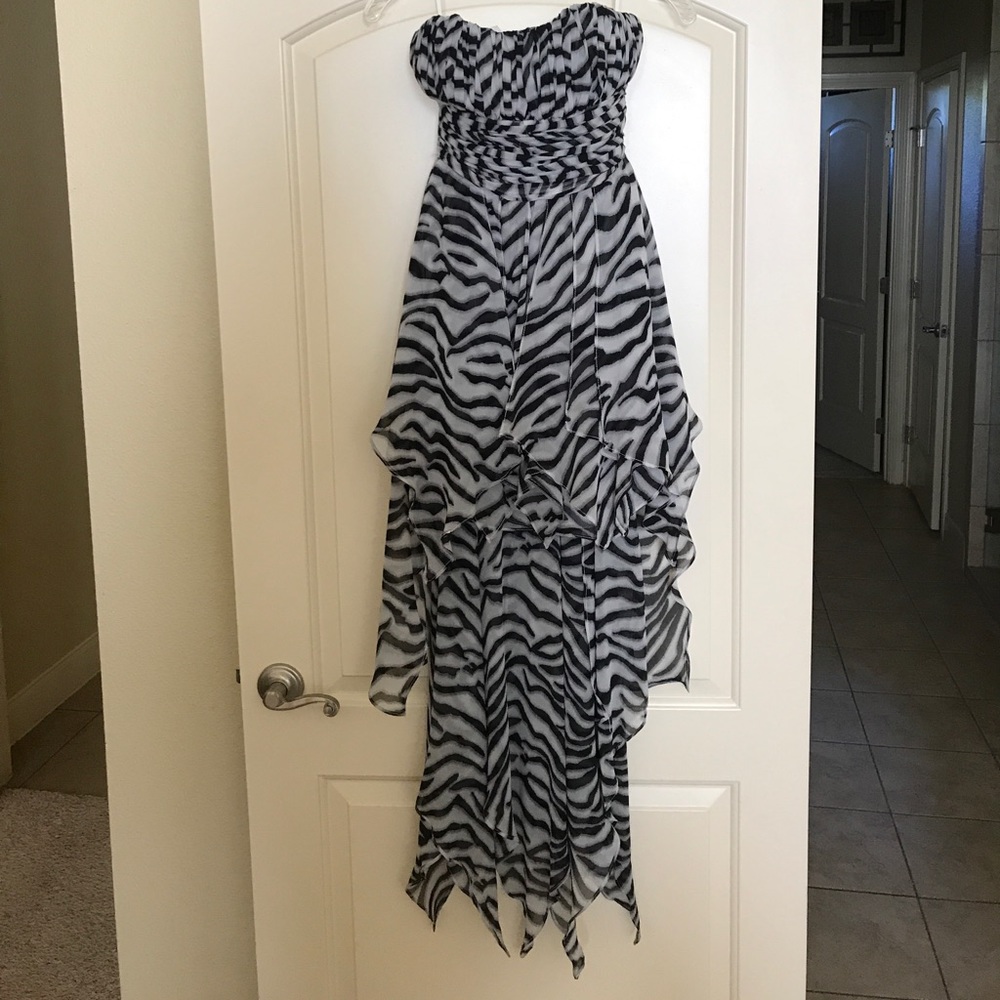 Zebra patterned high-low dress