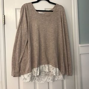 Maurice's sweater with lace detail