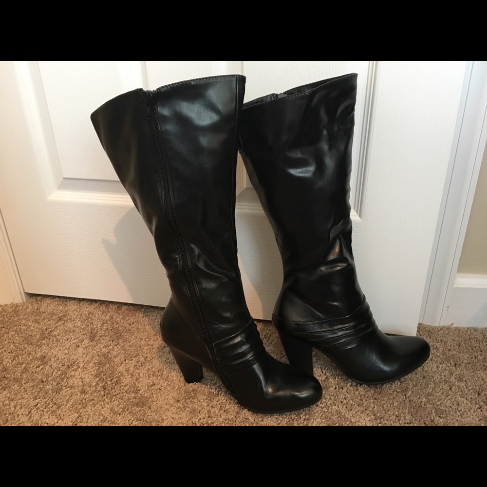 Bass T Marino Black Knee High Boots size 8.5
