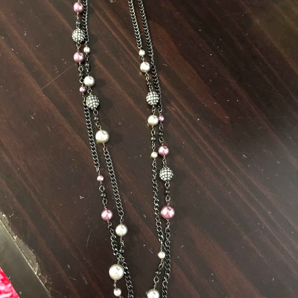 Bundle of 2 jcrew necklaces purple/bulk pearl