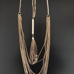 Gold toned multi-layered necklace