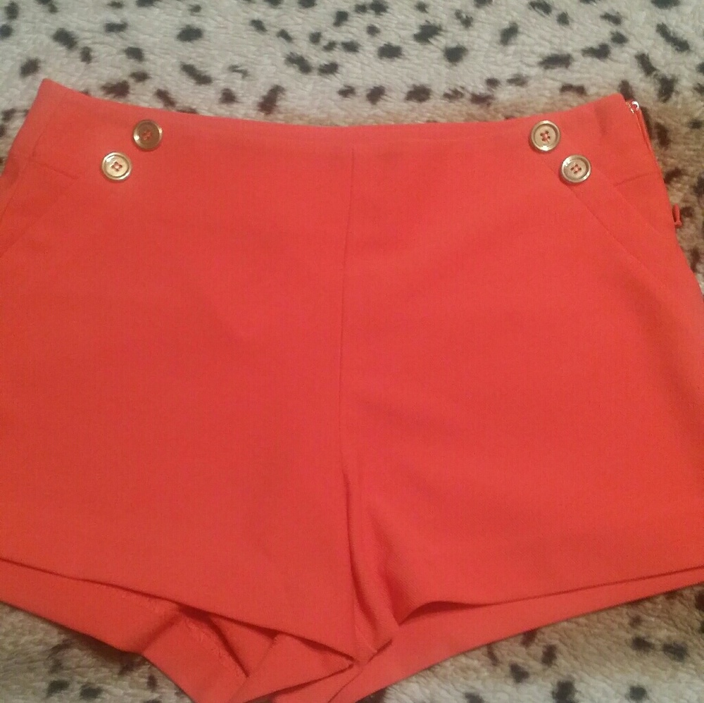 F21 orange shorts