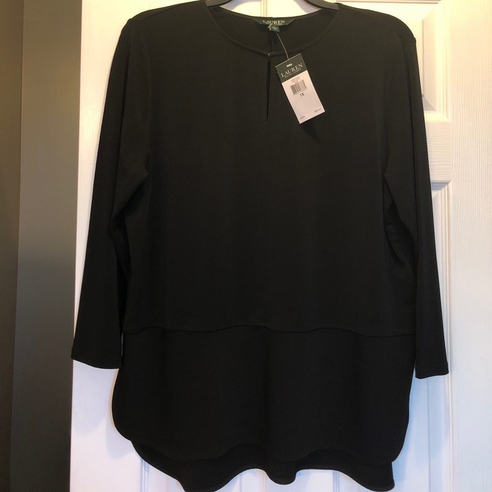 Ralph Lauren knit top with keyhole collar