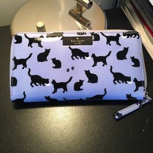 Kate Spade cat print wallet *Bonus iPhone case*