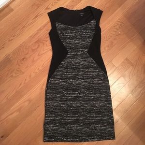 Ann Taylor Black & White Mixed Media Dress