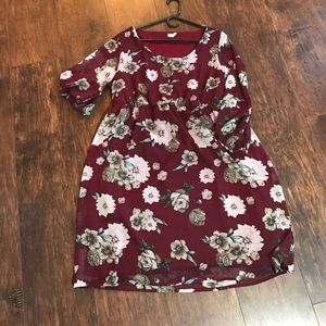 Burgundy floral Pinkblush Maternity mini