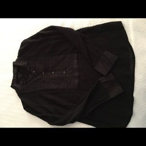 FINAL$! Pretty Sheer Swiss Dot Tux Jcrew Shirt