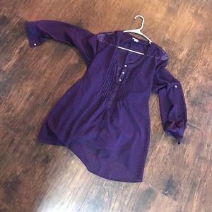 Motherhood Maternity Navy/pink polka dot top