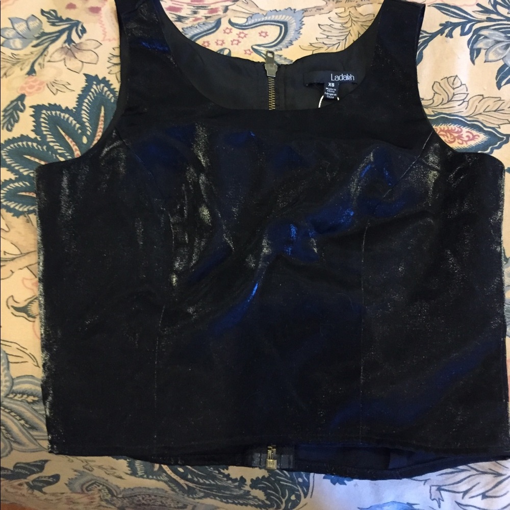 LAD MIDNIGHT BROCADE TOP