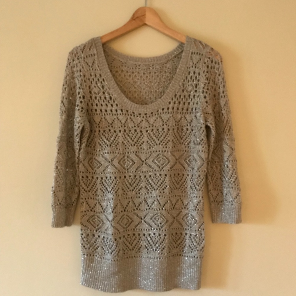 Sweater Sample - WHBM. Gold Open stitch