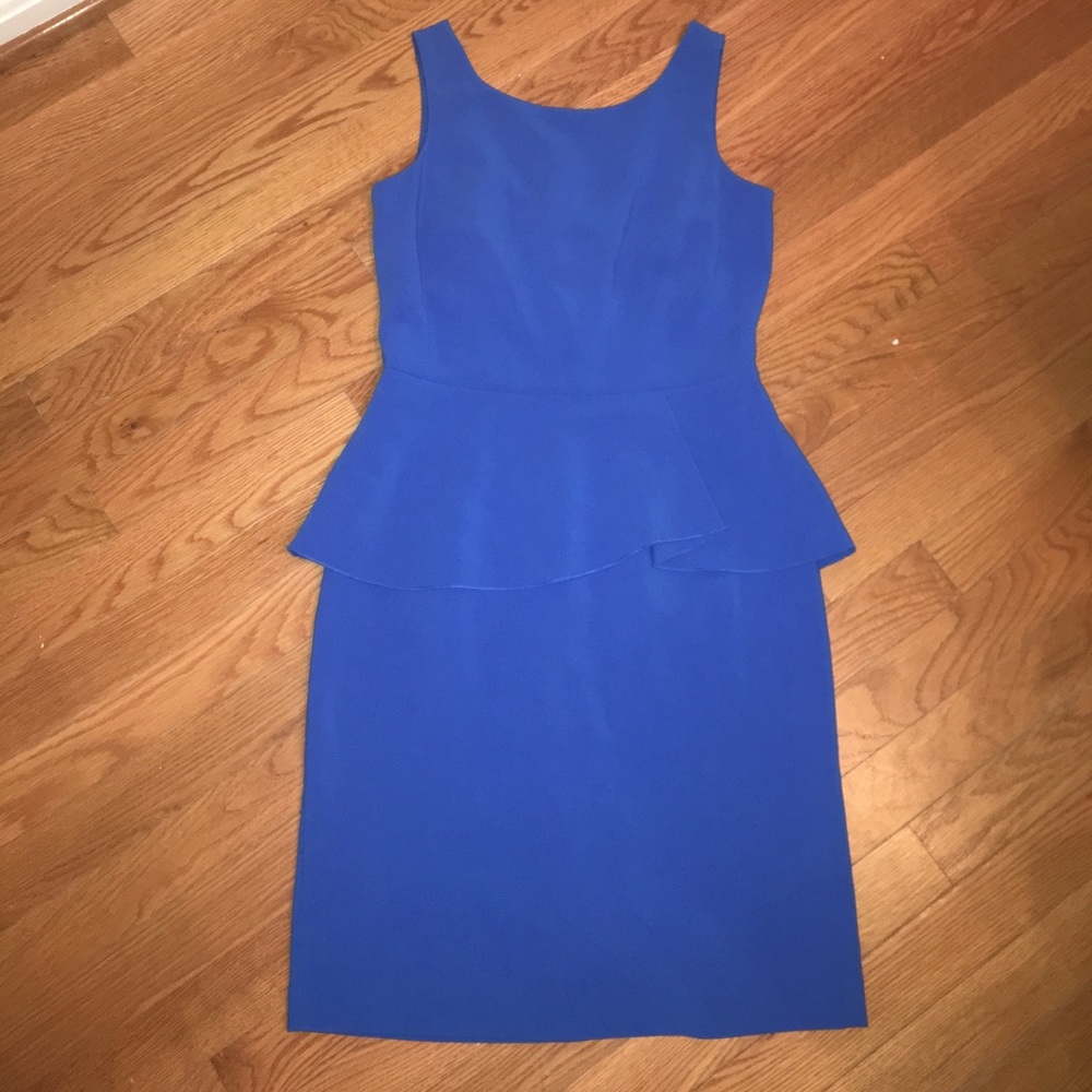 Ann Taylor Azure Blue Peplum Dress