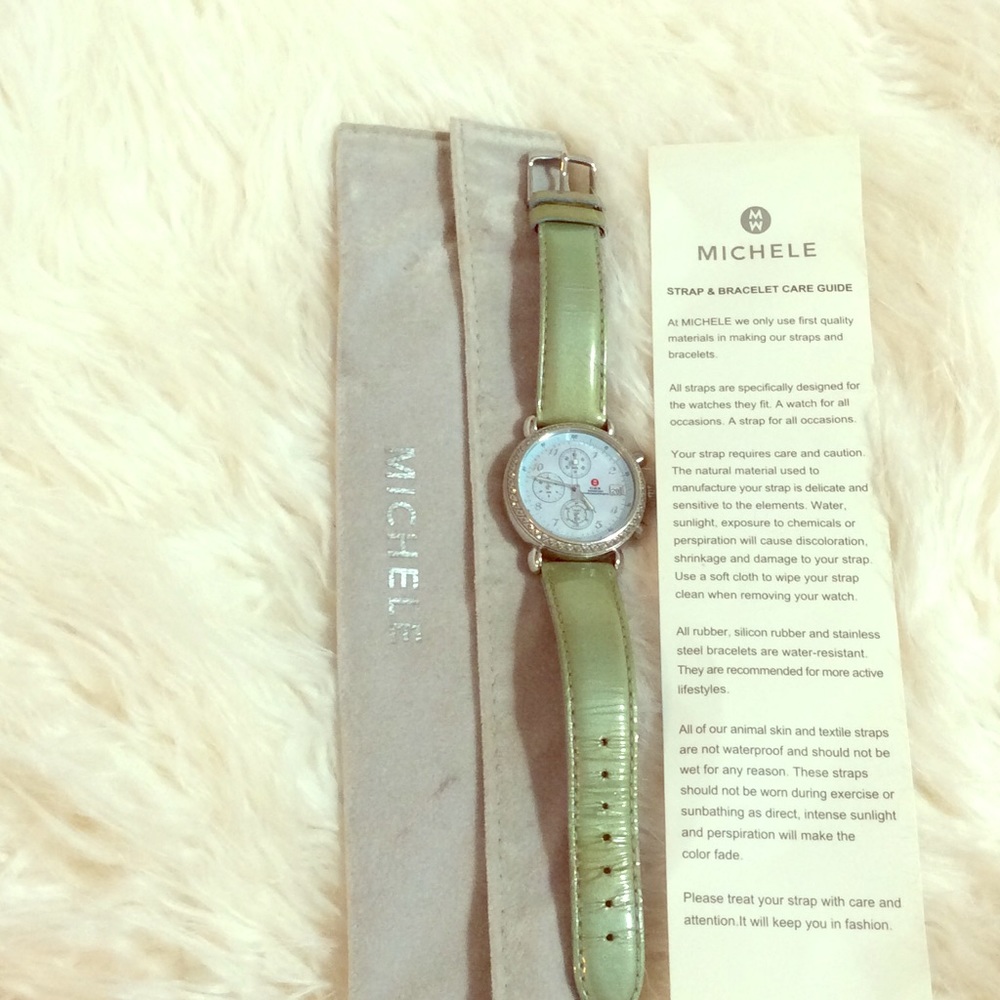 Diamond encrusted mother of perl Michele Watch