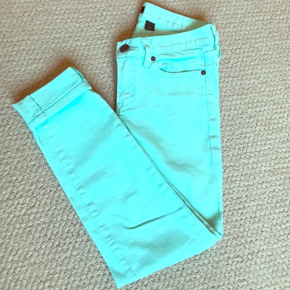 JCrew Mint Color Toothpick Jeans