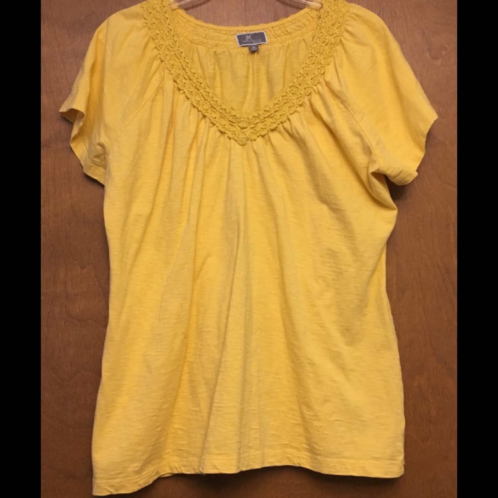 JM Collection Woman Size 1X Yellow Top