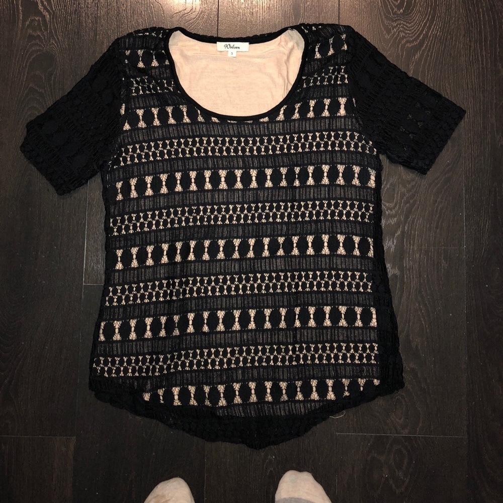 Wolven black lacey shirt