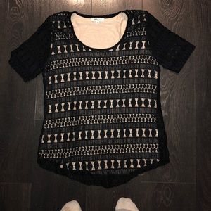 Wolven black lacey shirt