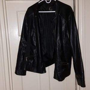 Chic Lane Bryant Leather Look Moto Jacket