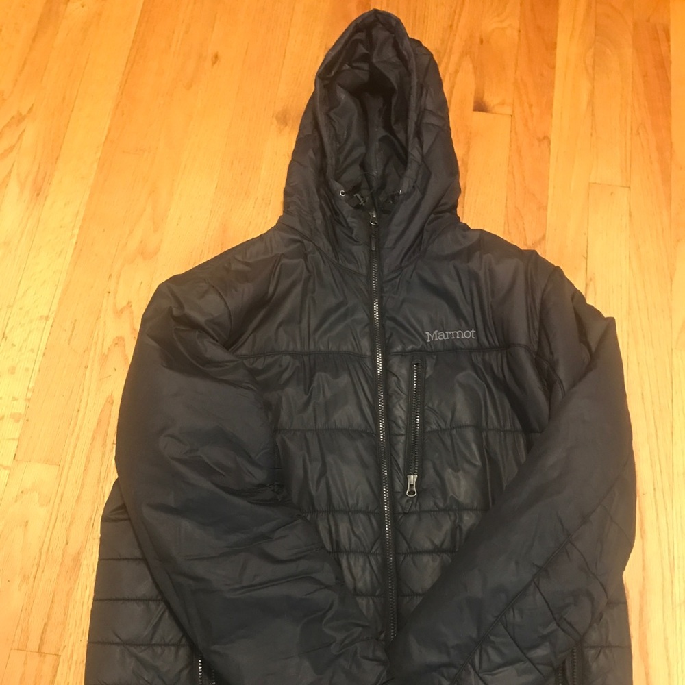 Men's Marmot puffer coat.