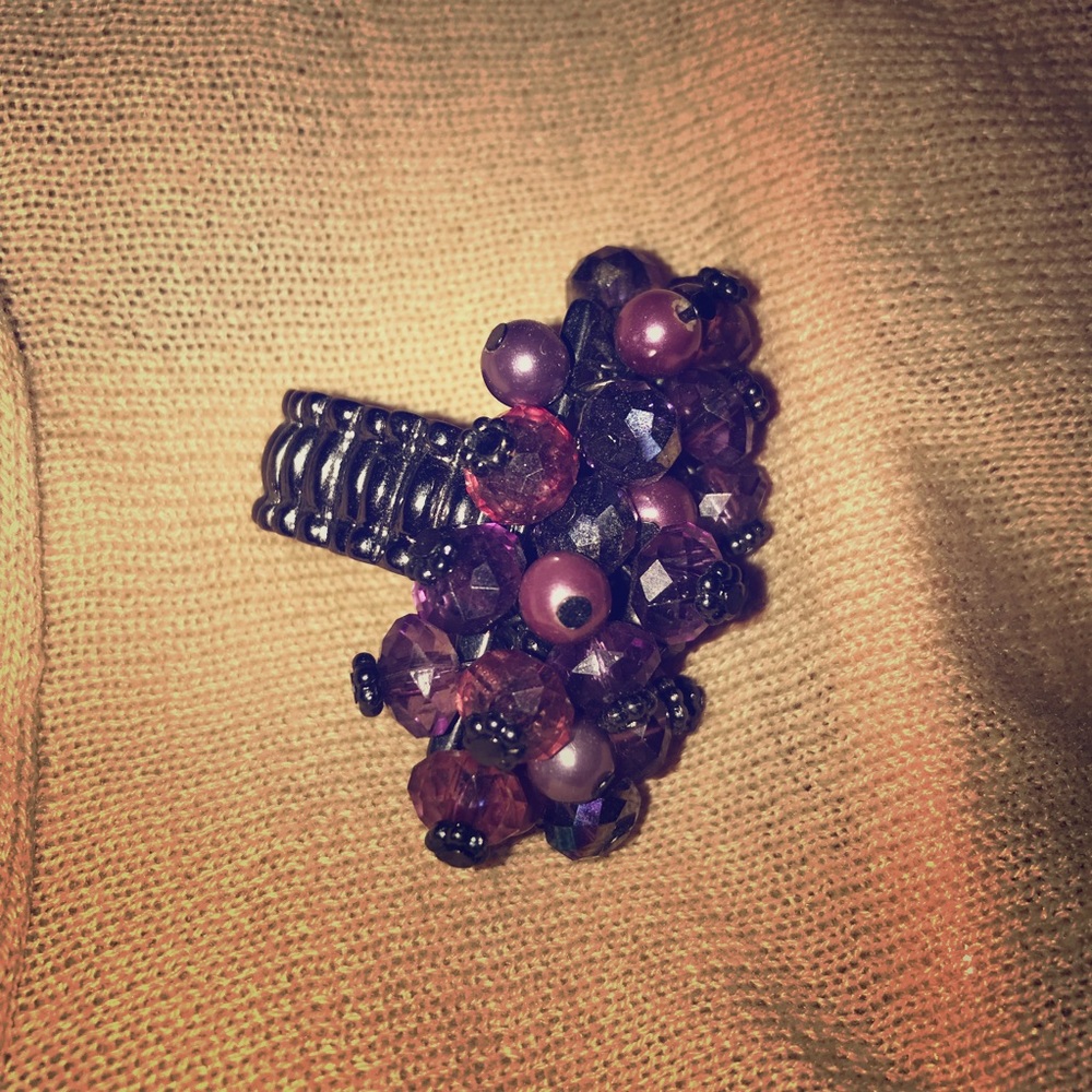 Big beautiful purple beaded ring