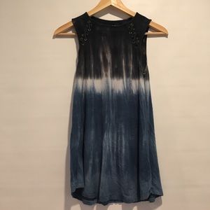 Soft and sexy tank with blue to white ombré