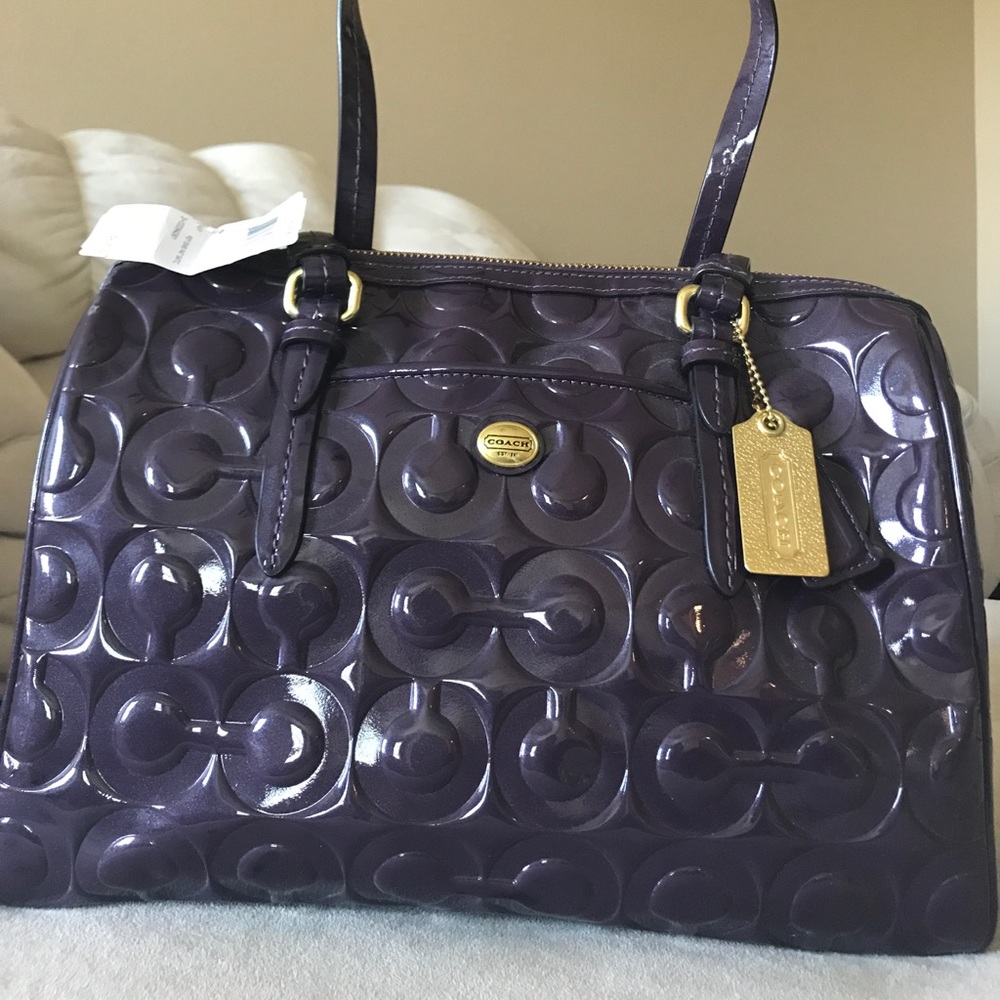 Plum Coach Purse and Matching Wallet