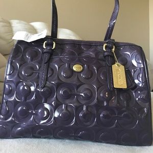 Plum Coach Purse and Matching Wallet