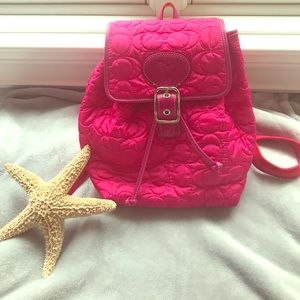 COACH quilted nylon small backpack