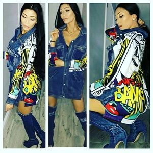 Comic book jean jacket