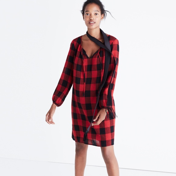 NWOT Madewell Buffalo Red Tunic Dress Plaid Small