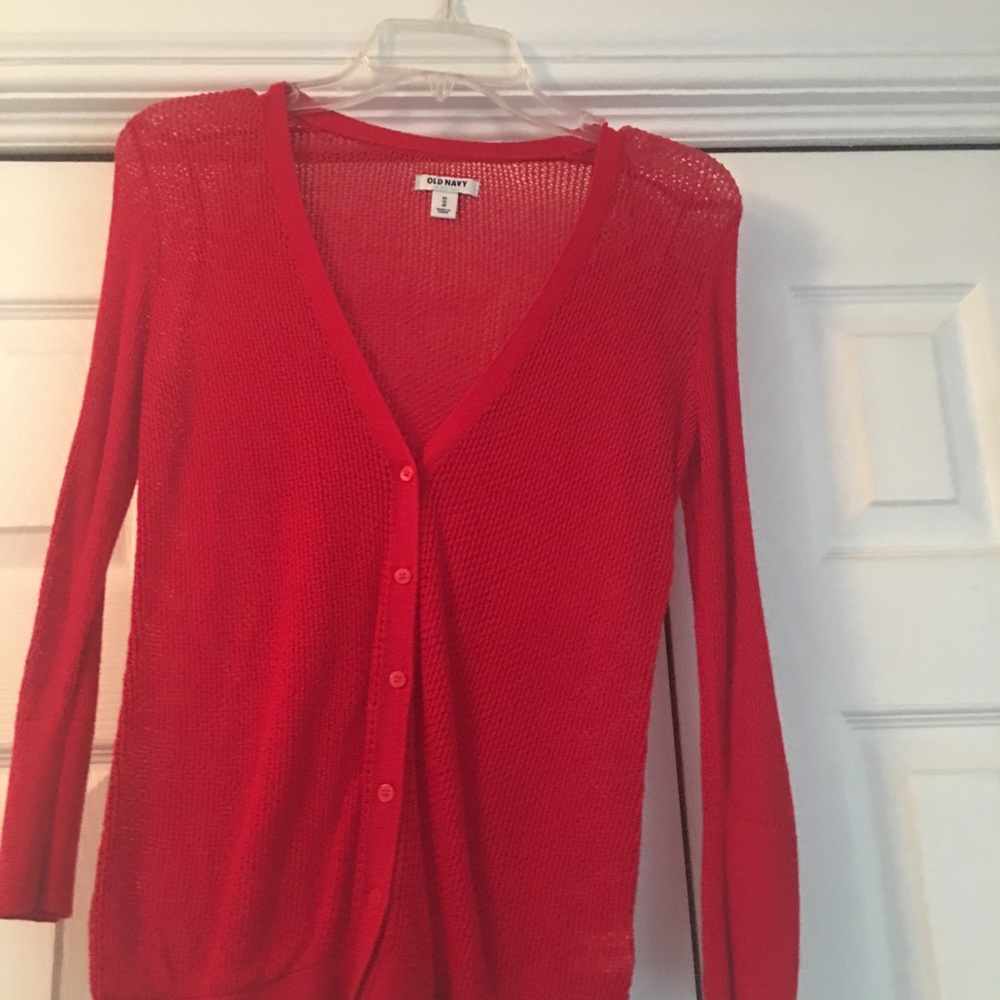 Old Navy Small Red Cardigan Sweater Women's
