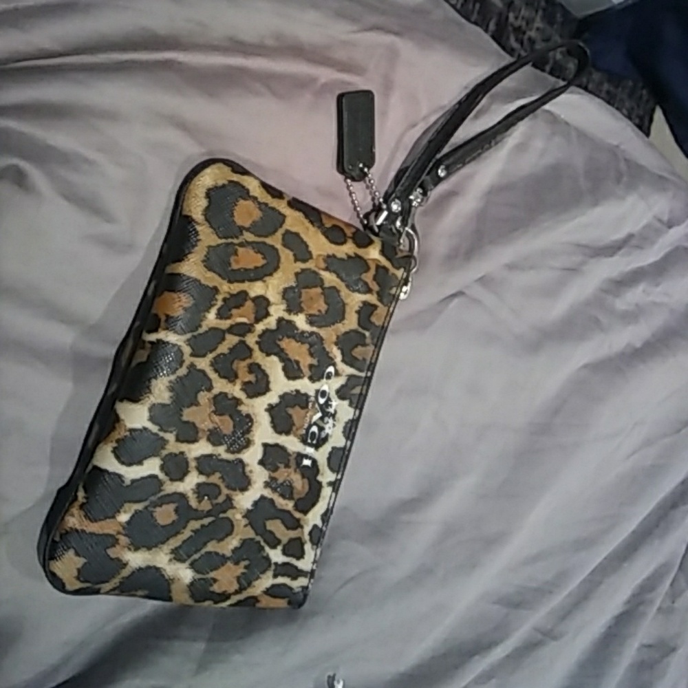 Coach cheetah wristlet