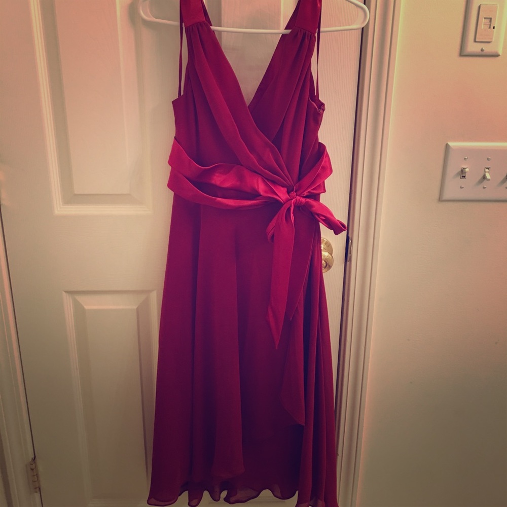 Satin & chiffon dress. Great for a Christmas party