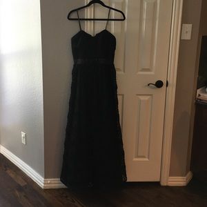 Cache strapless black gown