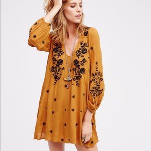 Free People Sweet Tennessee yellow mini dress