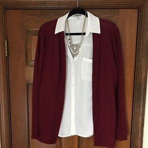 J Crew Burgundy Red Cardigan Sweater Size Medium