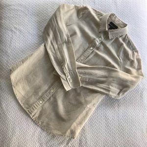 Linen beige summer J-Crew button-up shirt. $15 OBO