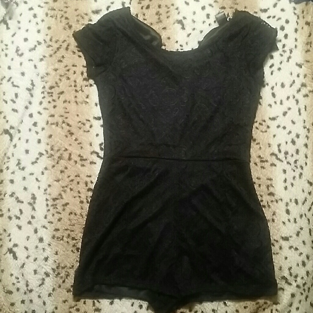 Black lace romper