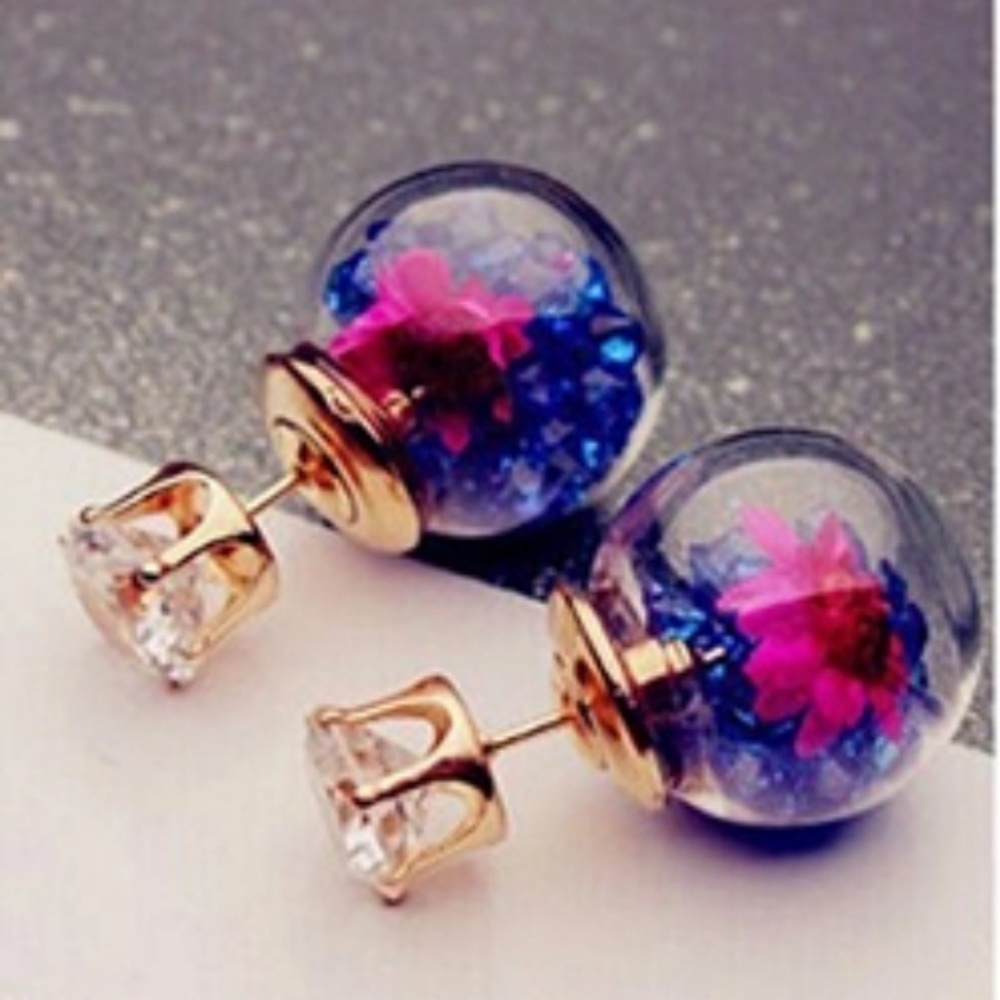 Beautiful Studded Rhinestone Earrings 2 sets(4)