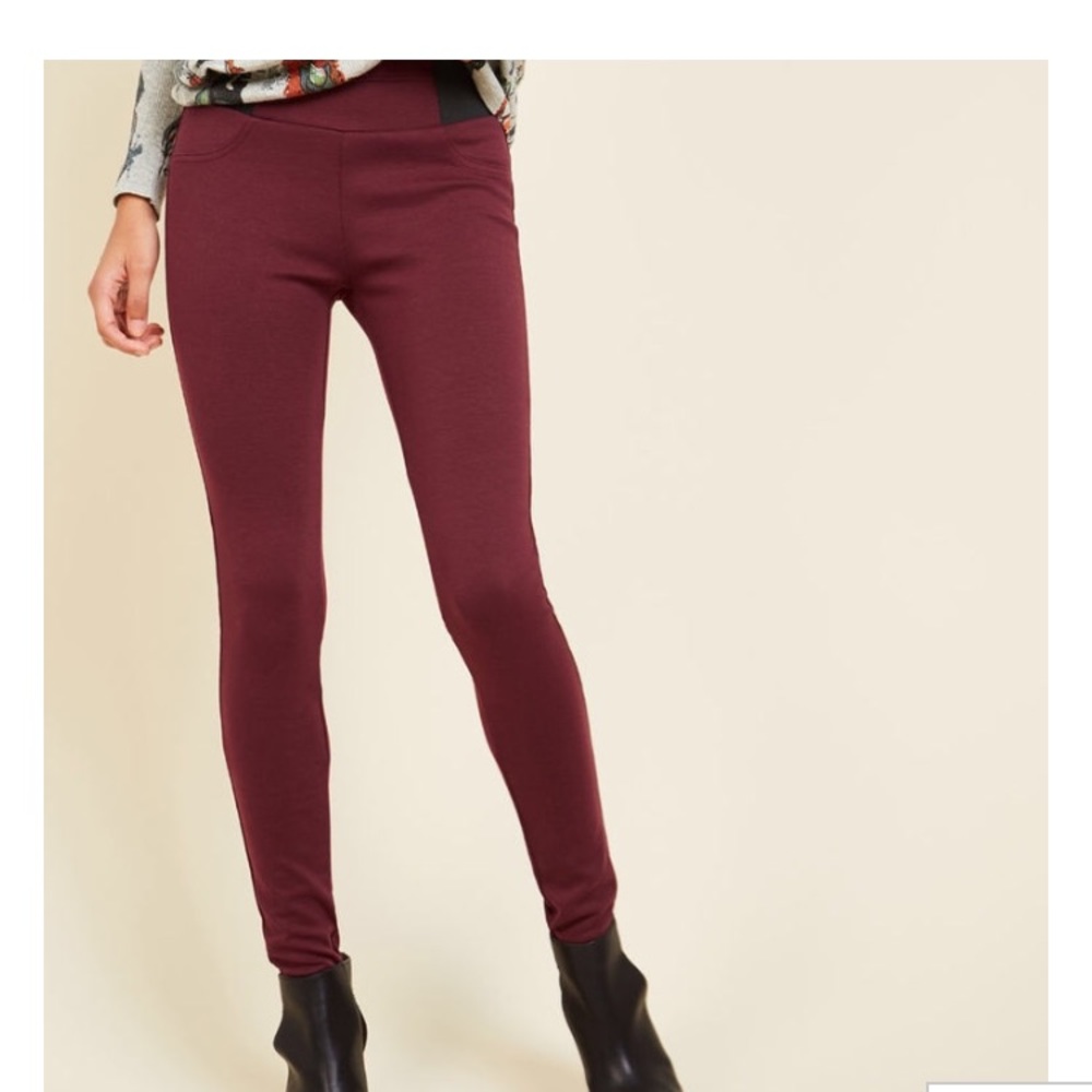 Never worn burgundy ponte pants