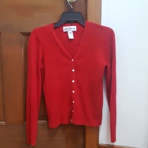 Small red button up sweater
