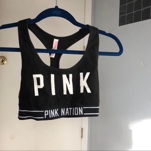 Pink sports bra