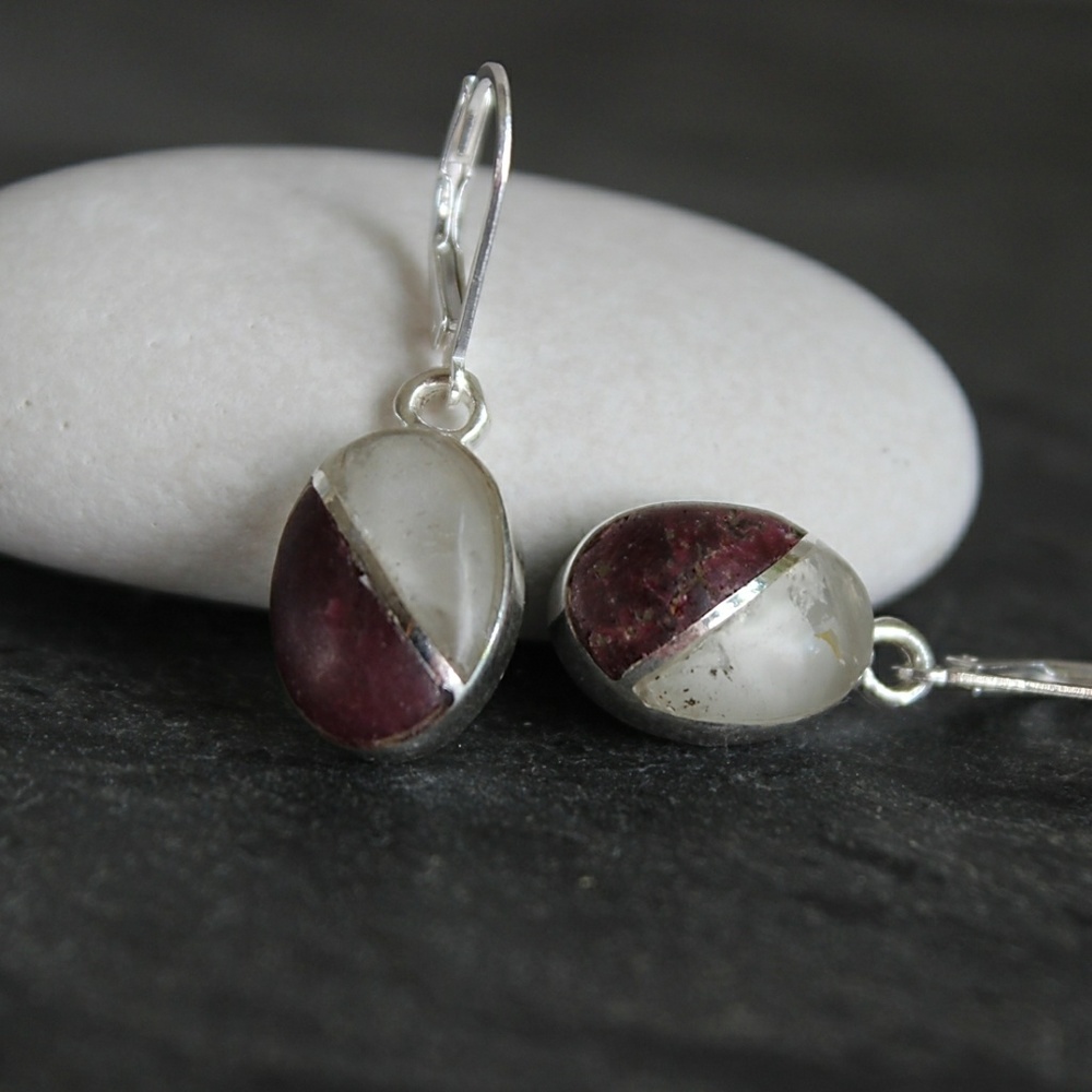 Ruby & Topaz Sterling Silver Studs