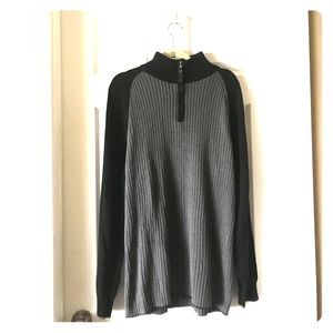 Nautica Gray and Black XL Zip Up Sweater