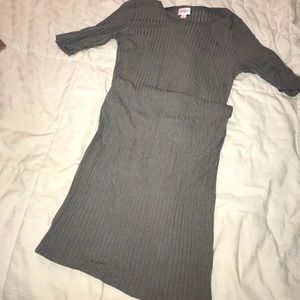 LLR Julia, medium, gray with ribbed striping