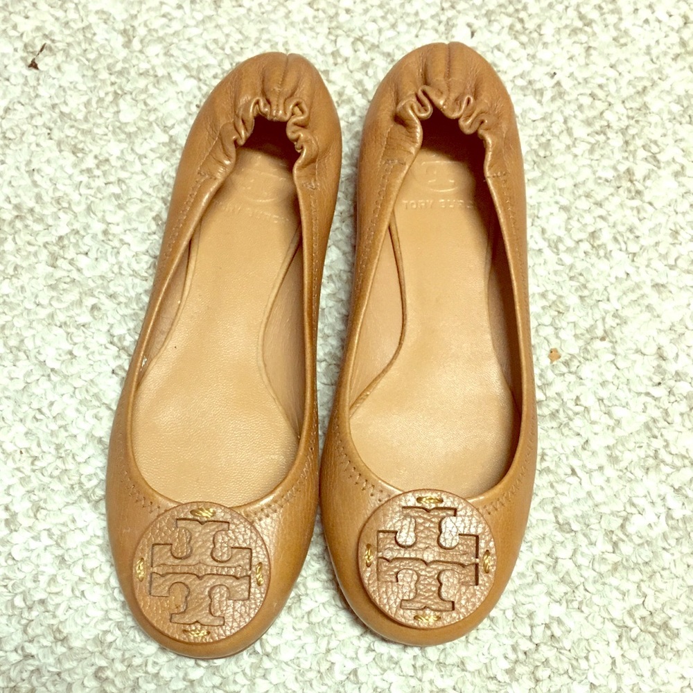 Tory Burch Tan Minnie Flats