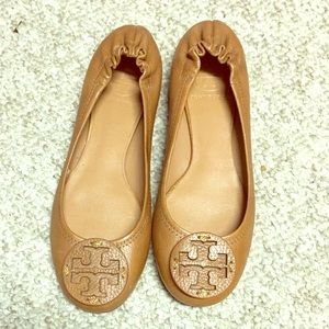 Tory Burch Tan Minnie Flats