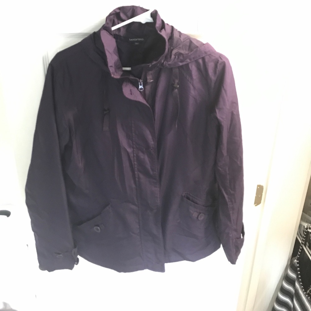 Purple Lands End rain jacket