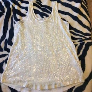 5/30🔥SALE🔥Off white sequined tank top