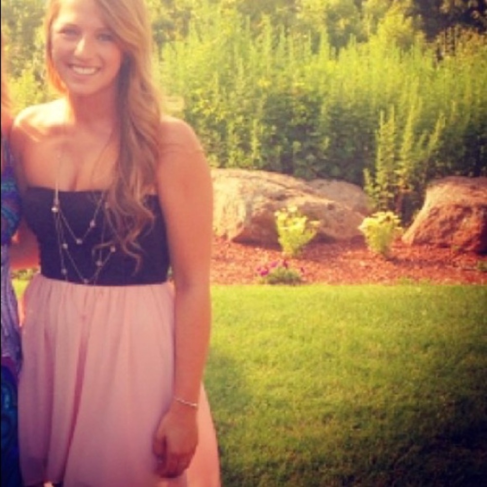 Black and pink dress