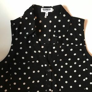EXPRESS Portofino Shirt Polka Dot Sleeveless Tank